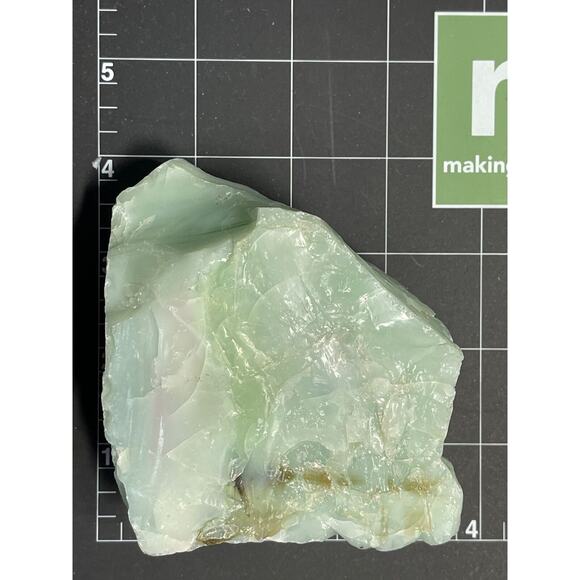 Dusty Green Art Glass Cullet Layered with Pink Amber Infusion #5XL162 - Picture 6 of 6